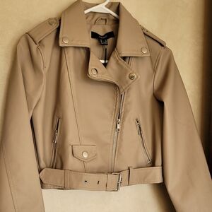 New With Tags Forever 21 Biker Style Jacket M Sand